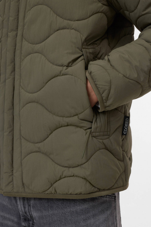 Closed Steppjacke in Forest Green