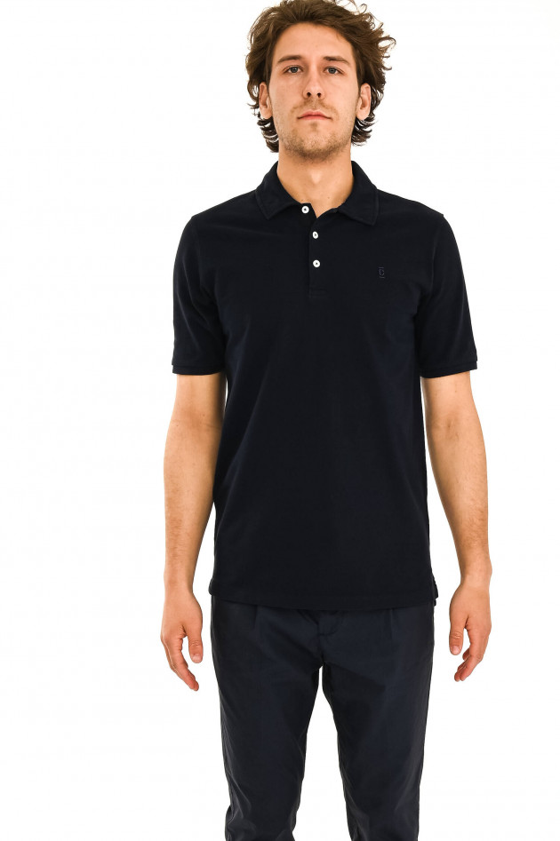 Closed Polo Shirt mit Logo-Stitching in Midnight