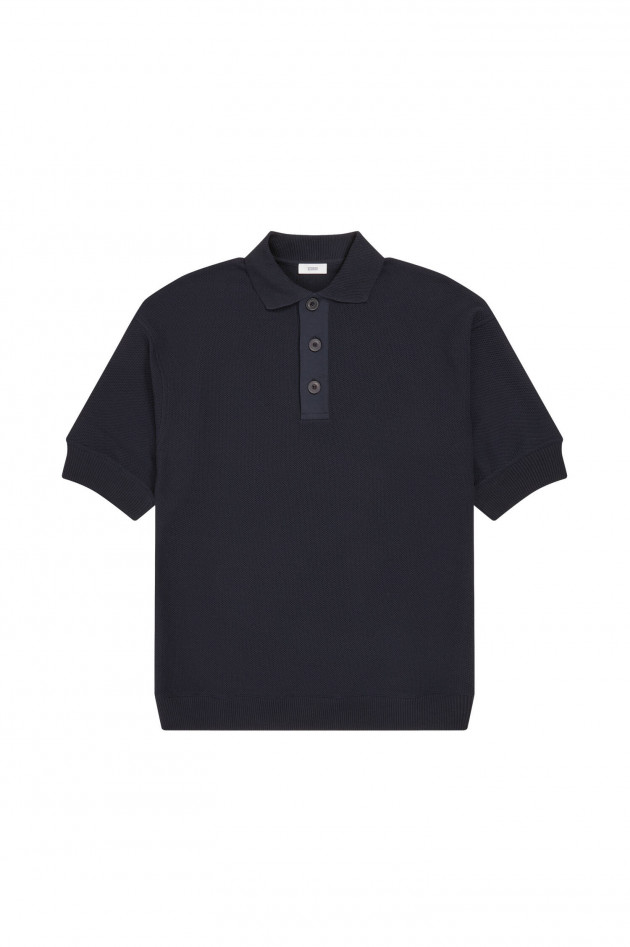 Closed Strick-Polo in Dunkelblau