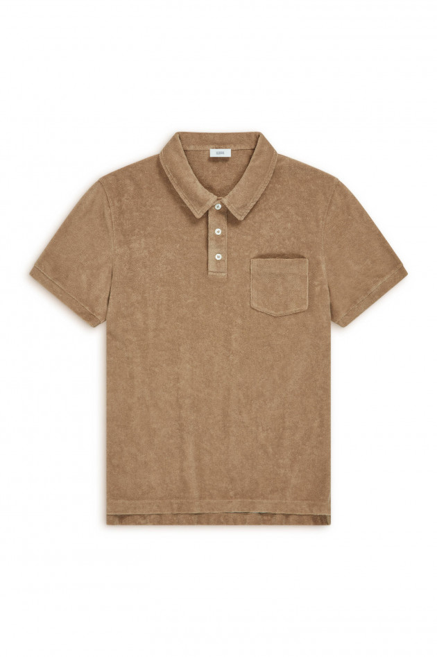 Closed Frottee Polo in Toffee