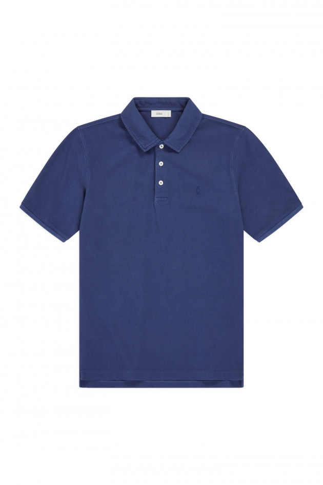 Closed Polo Shirt mit Logo-Stitching in Blau