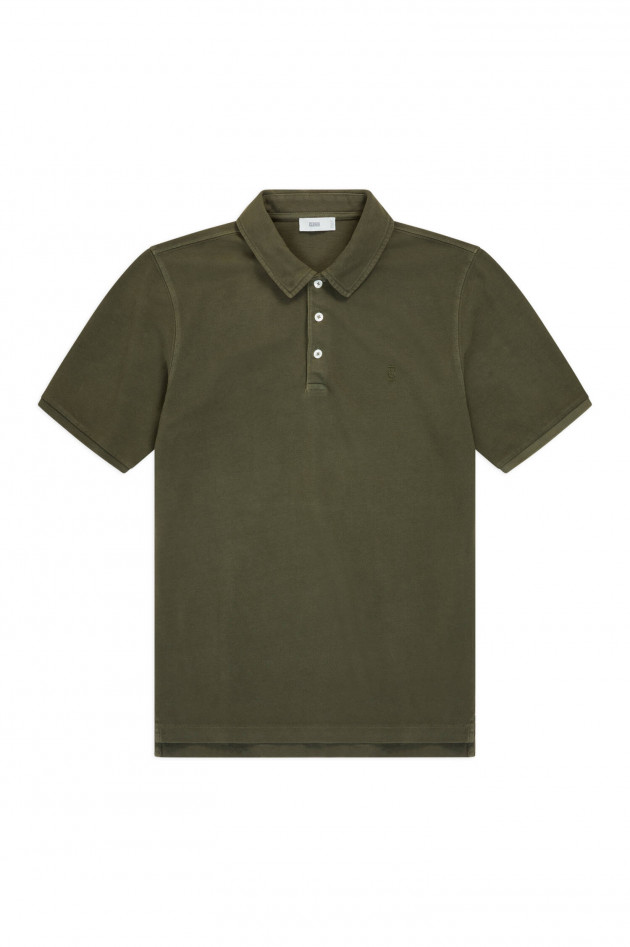 Closed Polo Shirt mit Logo-Stitching in Khaki