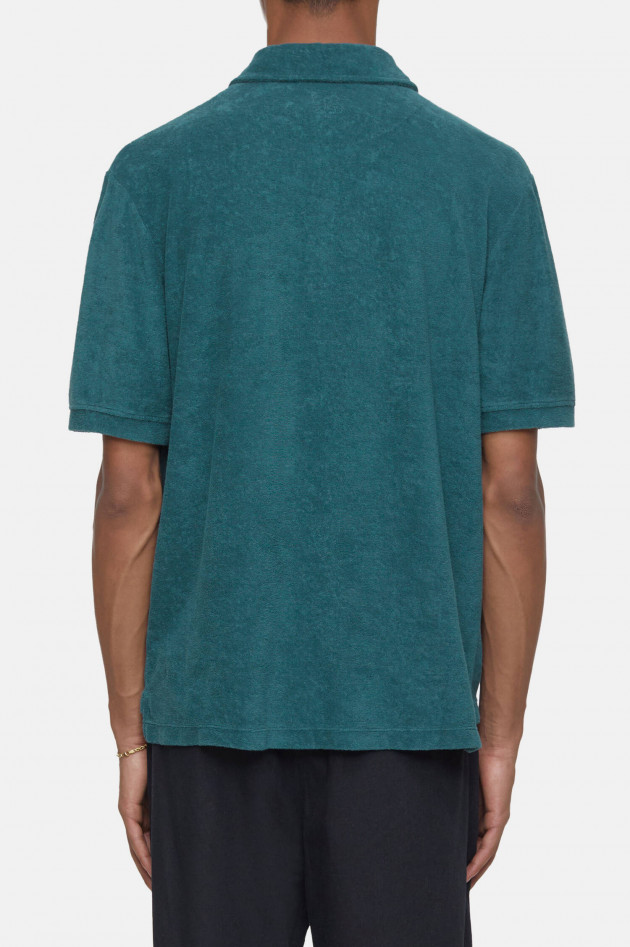 Closed Frottee Poloshirt in Petrol
