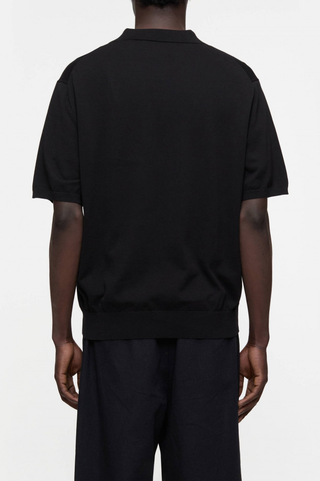 Closed Feinstrick-Polo in Schwarz
