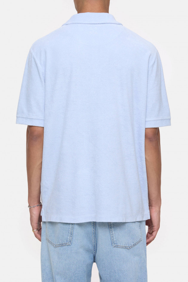Closed Poloshirt aus Frottee in Hellblau