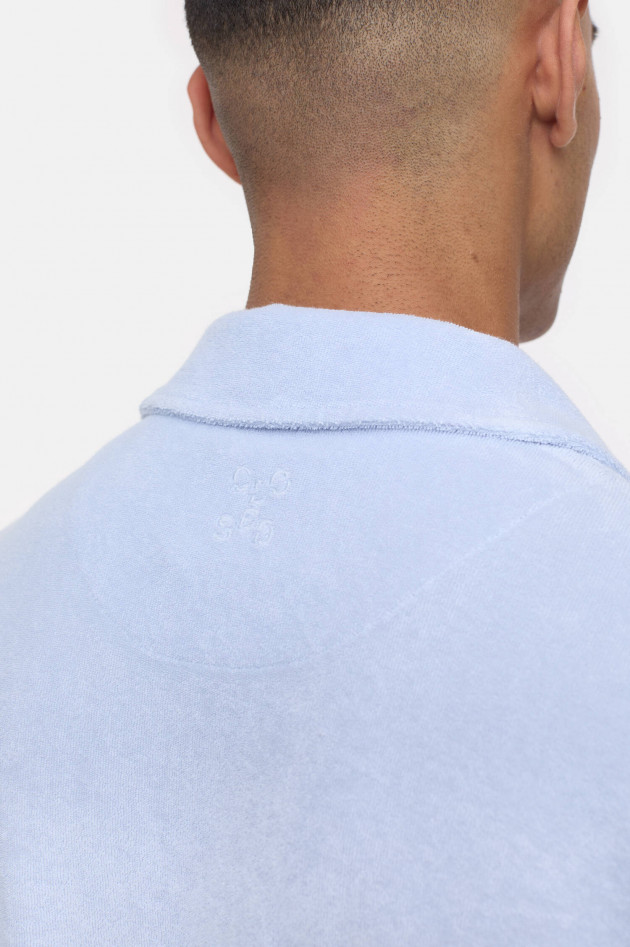 Closed Poloshirt aus Frottee in Hellblau