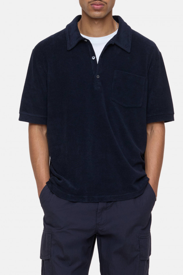 Closed Poloshirt aus Frottee in Navy