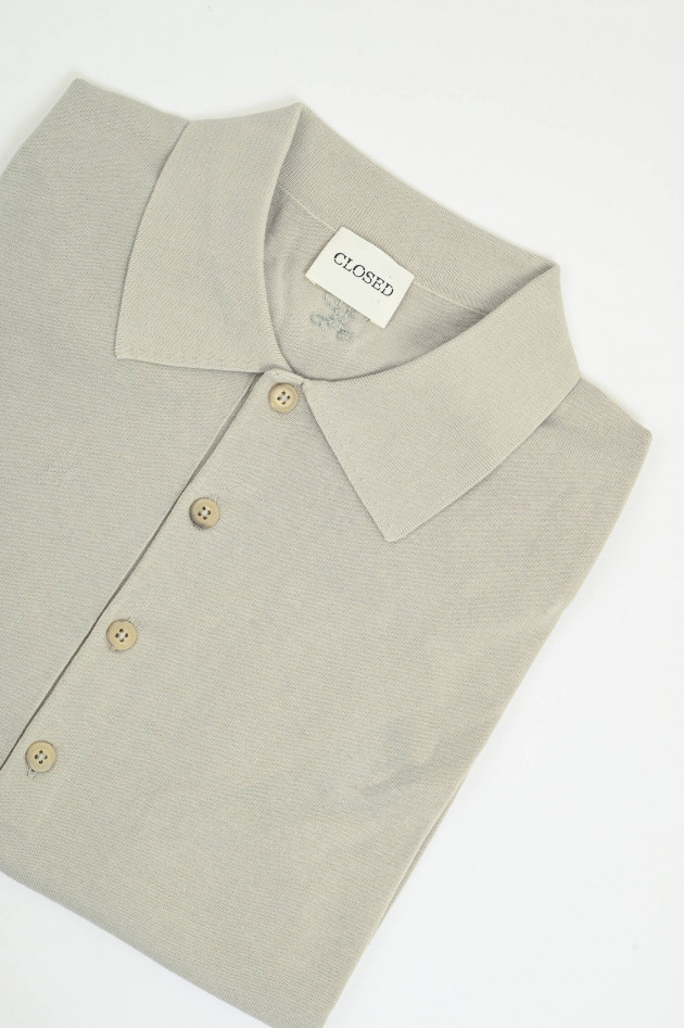 Closed Poloshirt aus Baumwolle in Cloud Grey