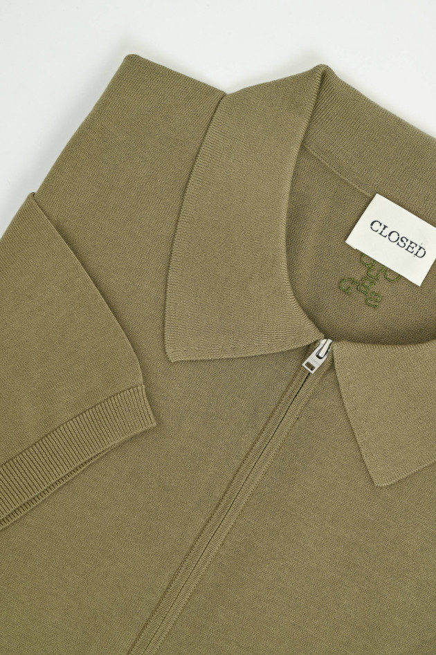Closed Poloshirt mit Zip in Chino Green