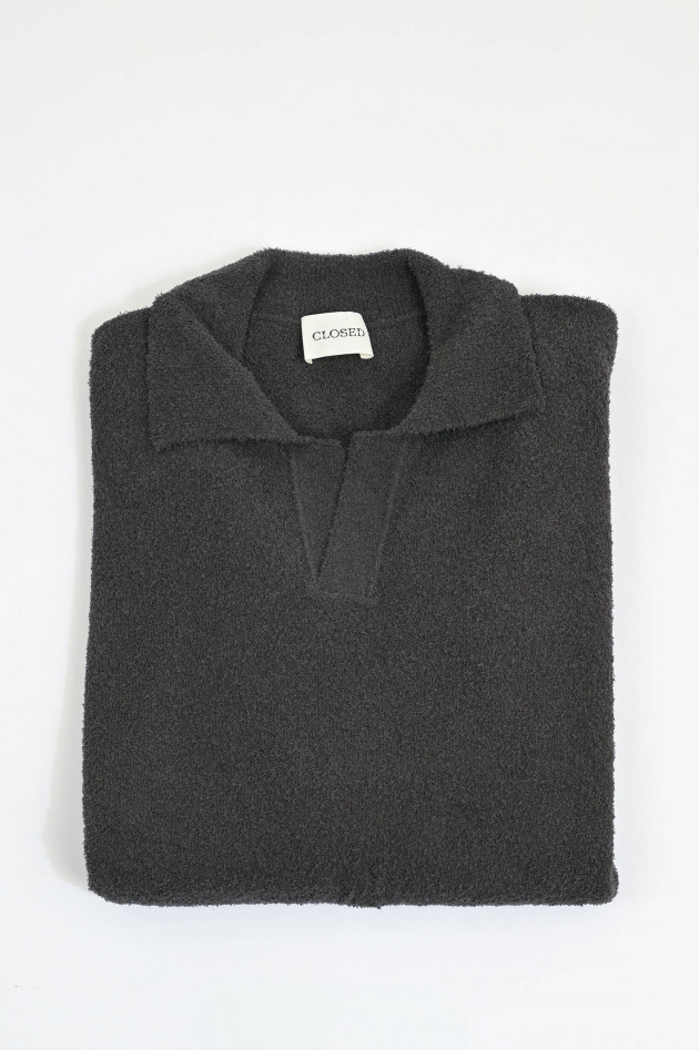 Closed Poloshirt aus Baumwoll-Frottee in Braun