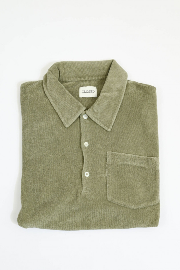 Closed Poloshirt aus Baumwoll-Frottee in Chino Green