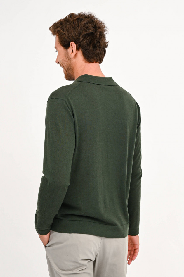 Closed Longsleeve Poloshirt aus Cashmere in Oliv