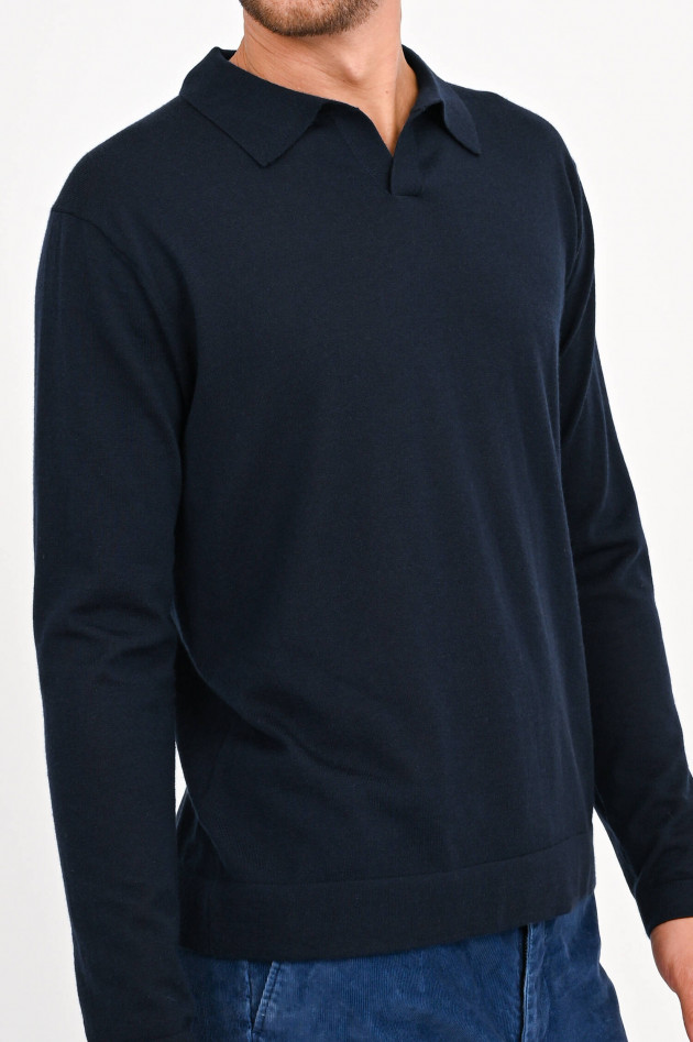 Closed Longsleeve mit Polo-Kragen aus Cashmere in Navy