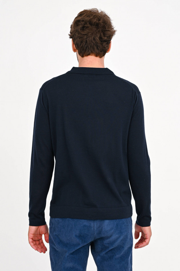 Closed Longsleeve mit Polo-Kragen aus Cashmere in Navy