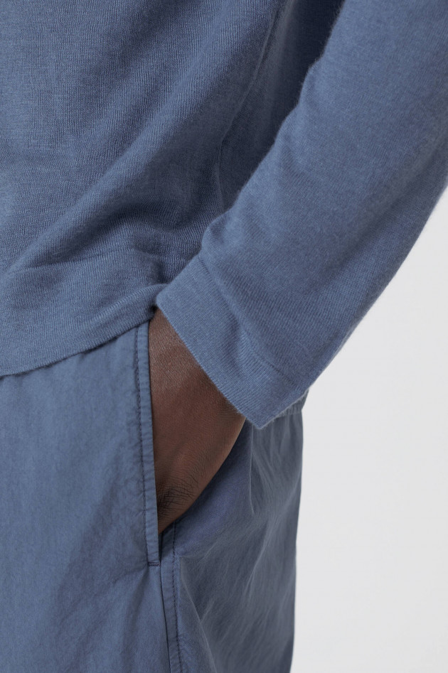 Closed Strick Poloshirt in Mittelblau