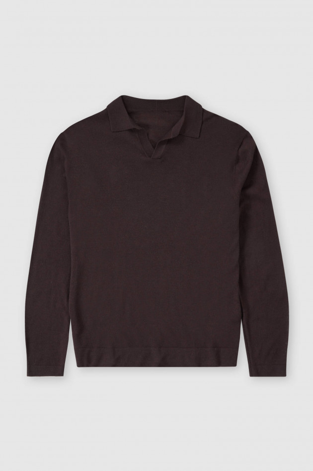 Closed Strick Poloshirt in Aubergine