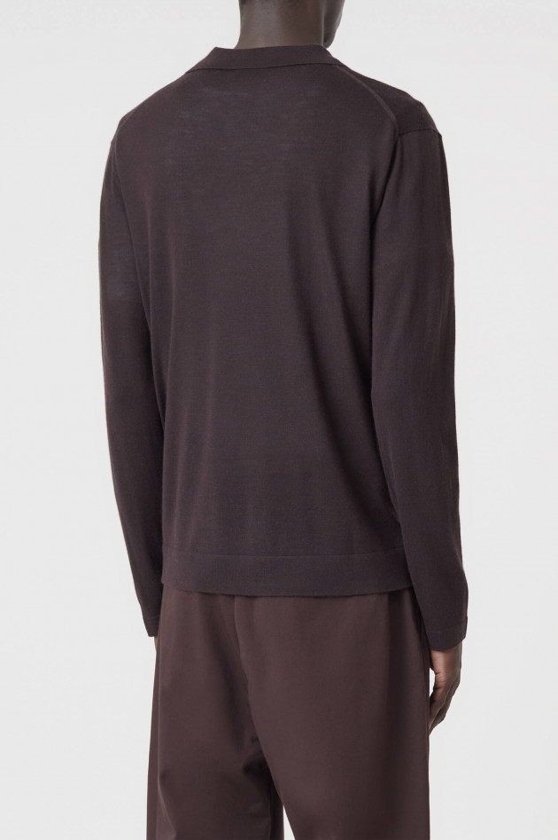 Closed Strick Poloshirt in Aubergine