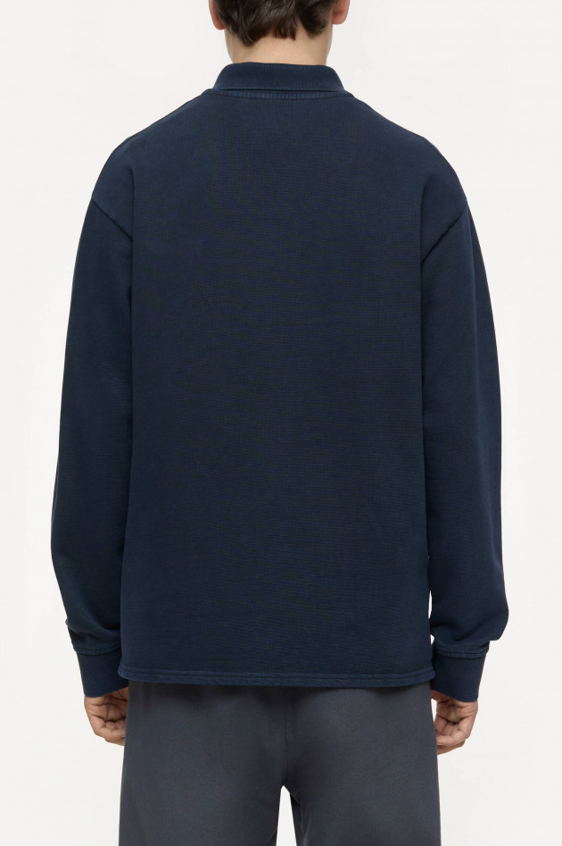 Closed Langarm-Poloshirt in Navy