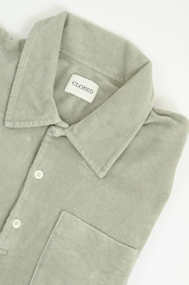 Closed Poloshirt aus Baumwoll-Frottee in Cloud Grey