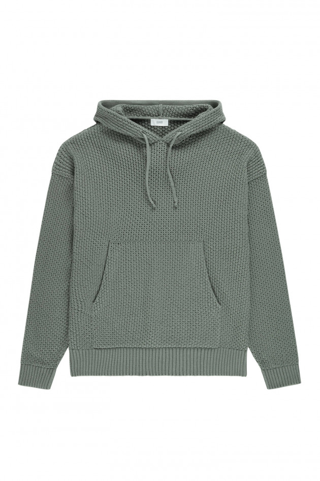 Closed Lockerer Lochstrick-Hoodie in Oliv