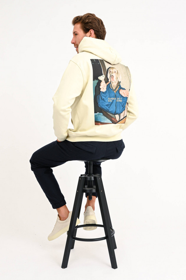 Closed Hoodie mit Foto-Print in Creme