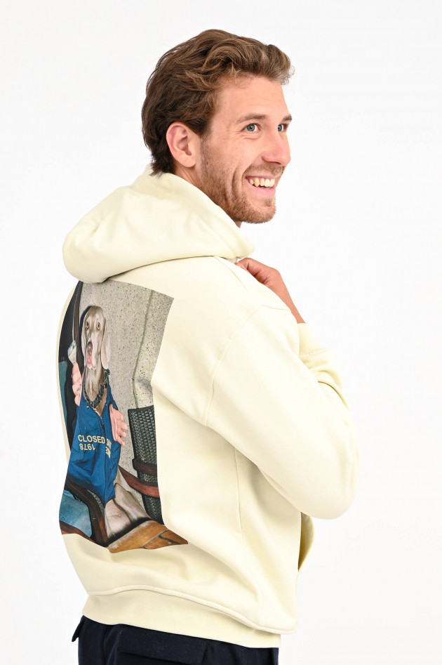 Closed Hoodie mit Foto-Print in Creme
