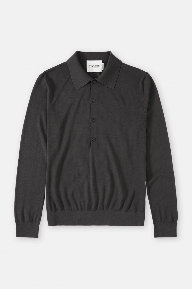 Closed Pullover mit Polokragen in Anthrazit