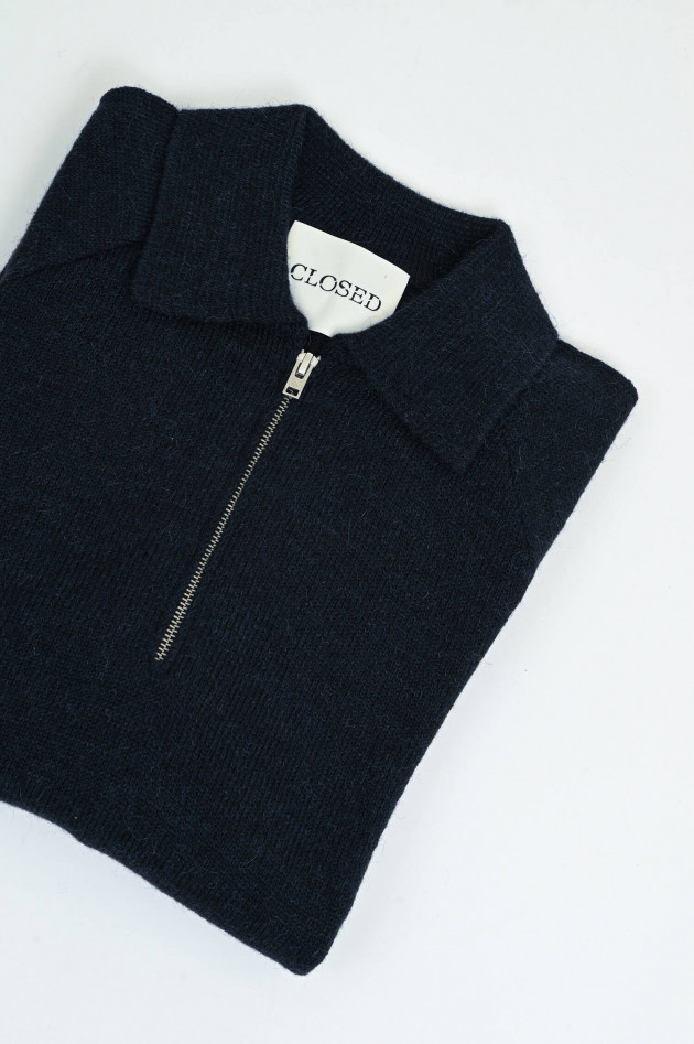 Closed Gestrickter Polo-Pullover in Dark Blue