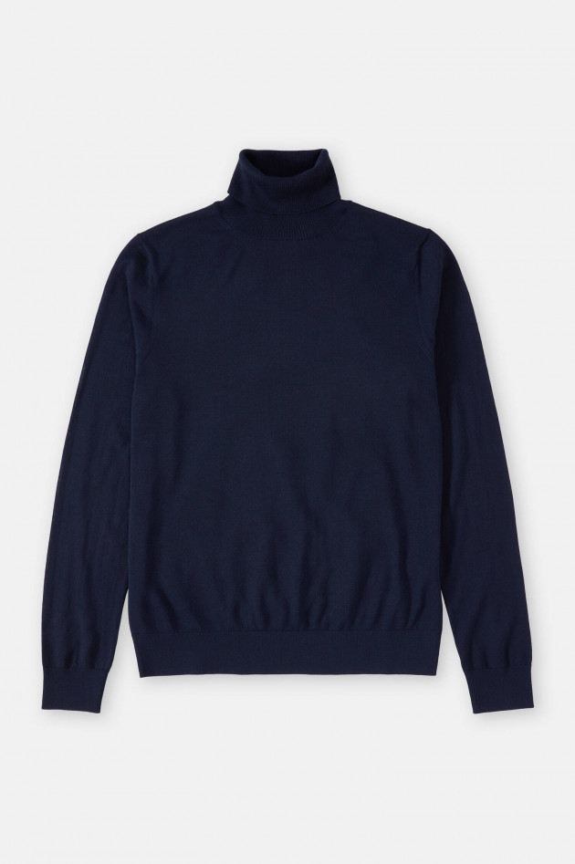 Closed Feinstrick Rollkragenpullover in Navy