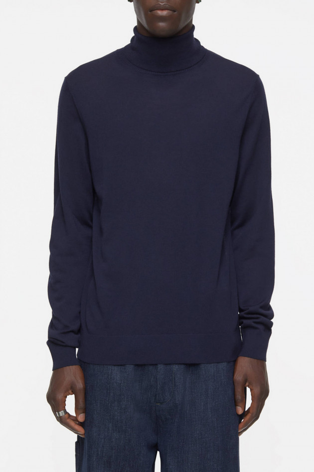Closed Feinstrick Rollkragenpullover in Navy