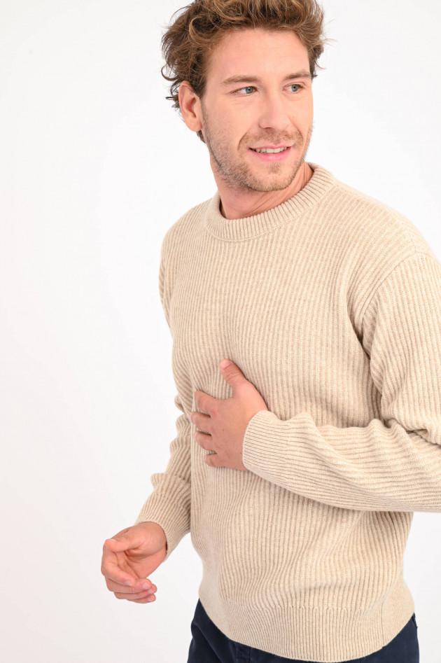 Closed Pullover aus Rippstrick in Beige