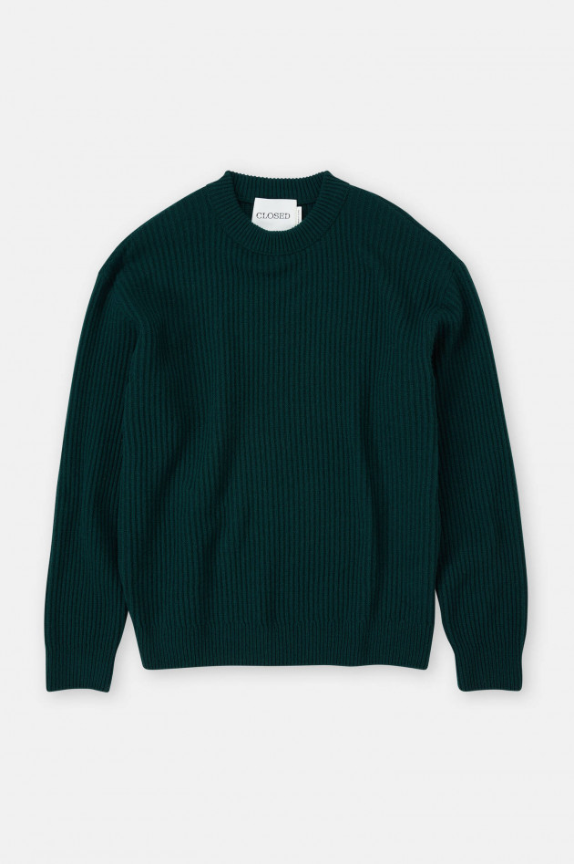 Closed Strickpullover aus Baumwolle in Dunkelgrün