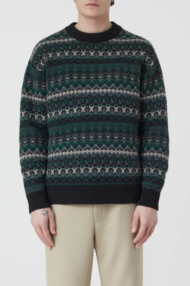 Closed Norweger Pullover in Grün/Schwarz