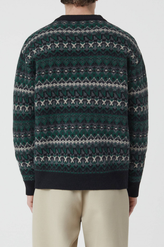 Closed Norweger Pullover in Grün/Schwarz