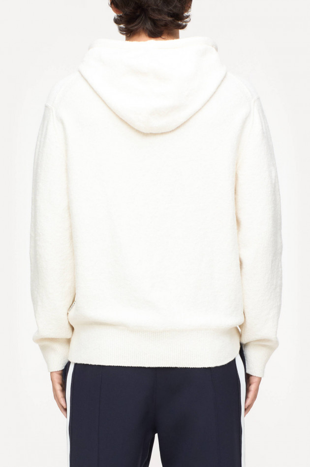 Closed Kapuzenpullover mit Frotteeoptik in Creme
