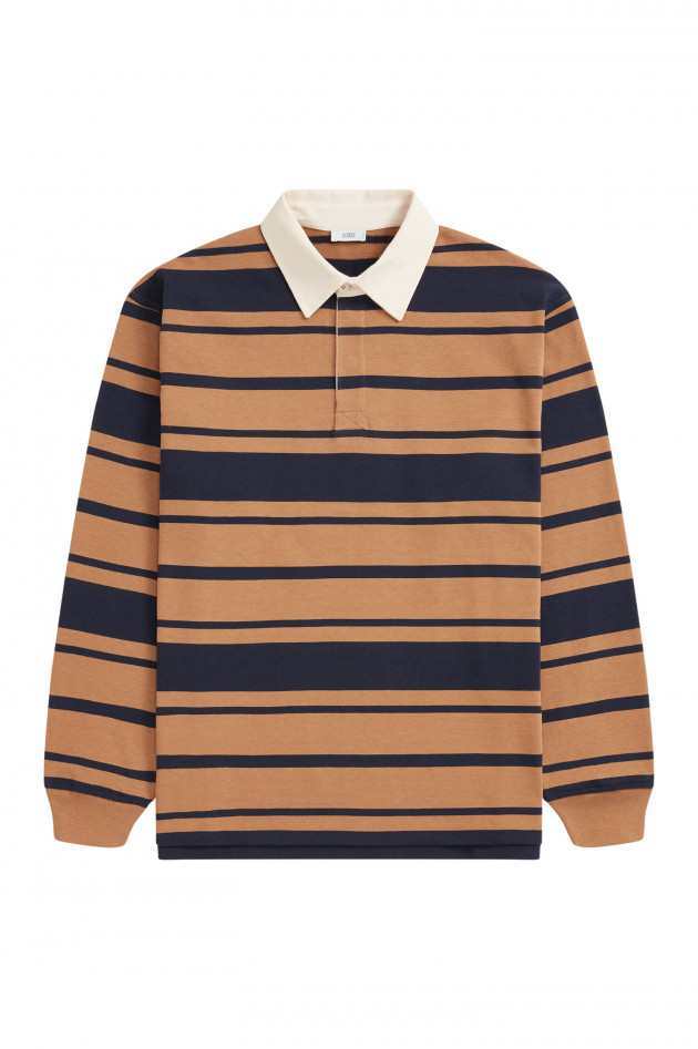 Closed Gestreiftes Rugby Shirt in Navy/Camel