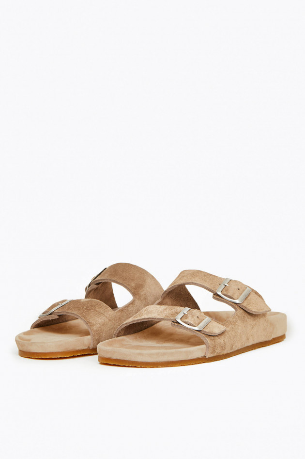 Closed Sandale aus Veloursleder in Beige