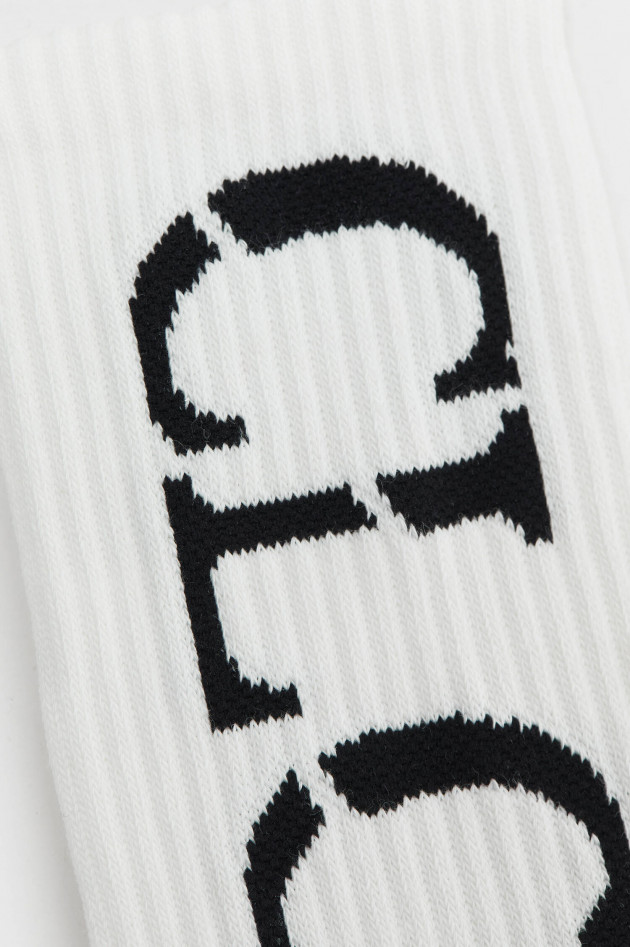 Closed Hohe Socken mit Schriftzug in Weiß