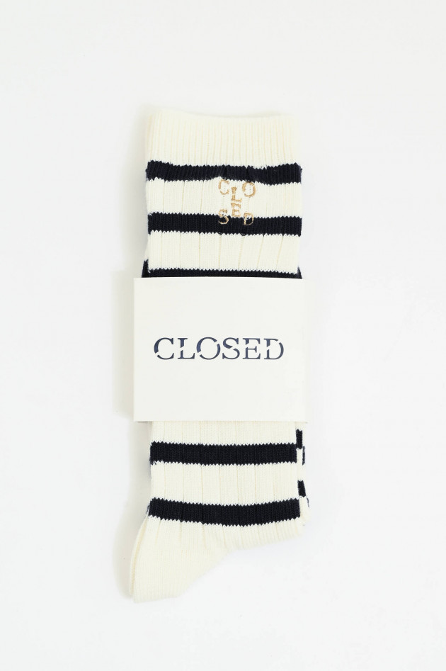 Closed Gestreifte Socken aus Baumwoll-Mix in Navy/Ivory