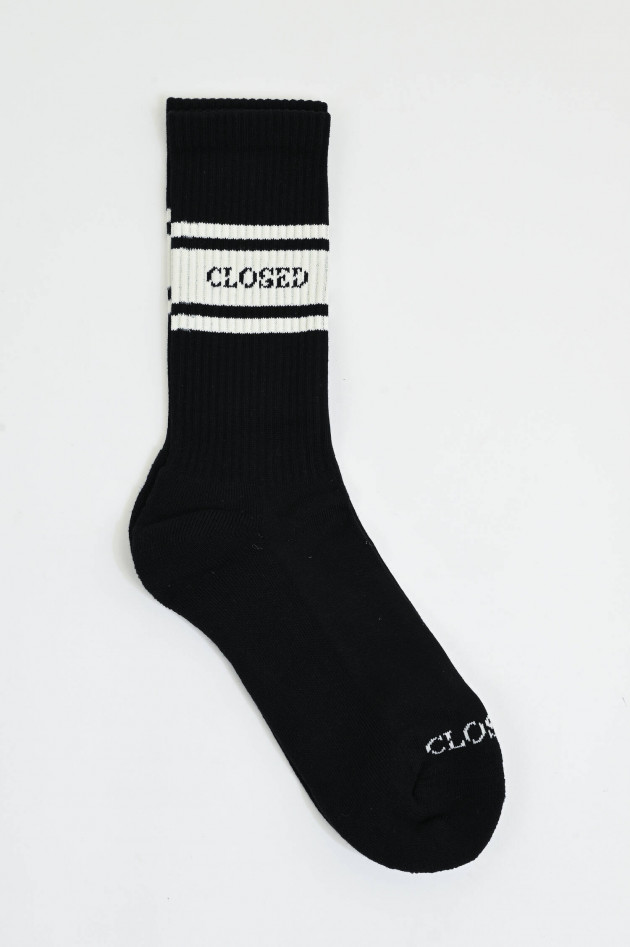 Closed Socken aud Baumwoll-Mix in Schwarz/Weiß
