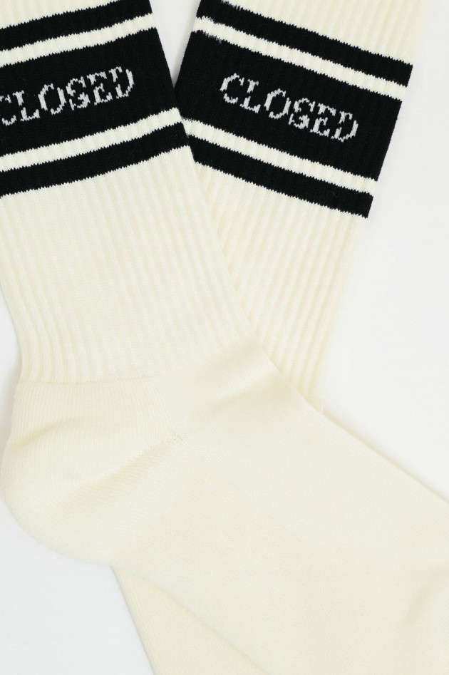 Closed Socken aus Baumwoll-Mix in Ivory/Schwarz