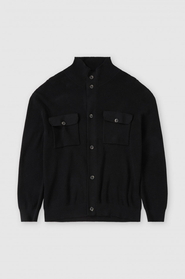 Closed Rippstrick Cardigan in Schwarz