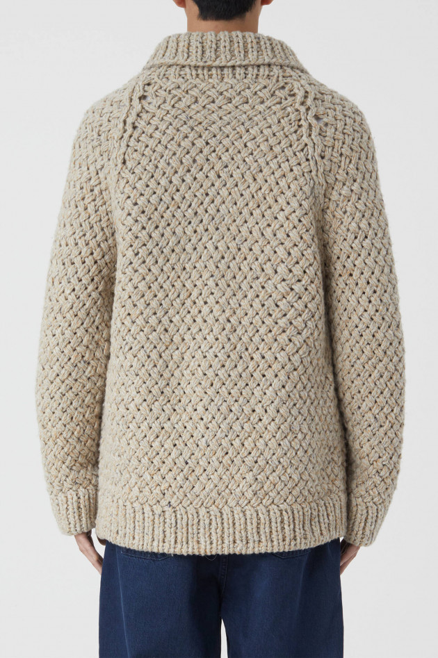 Closed Handgestrickter Cardigan in Beige meliert