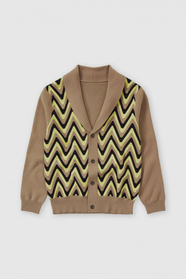 Closed Wollmix Strickweste in Beige mit Muster