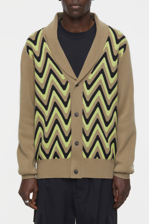 Closed Wollmix Strickweste in Beige mit Muster
