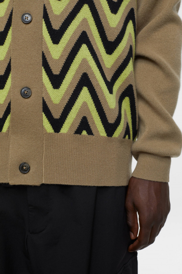 Closed Wollmix Strickweste in Beige mit Muster