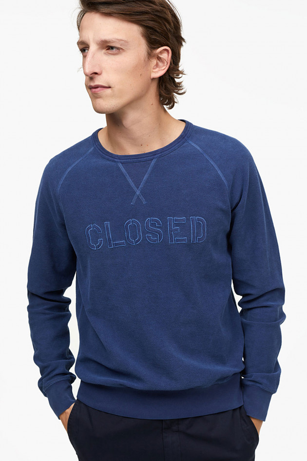 Closed Sweatshirt mit Schriftzug in Navy