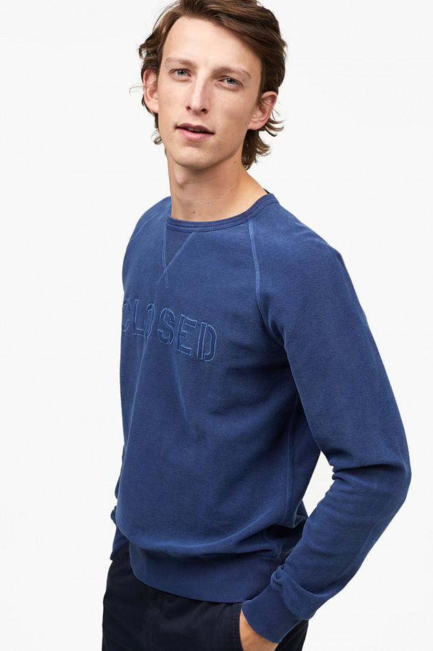 Closed Sweatshirt mit Schriftzug in Navy