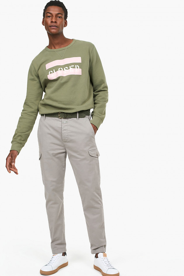 Closed Sweatshirt mit Print in Oliv/Rosa