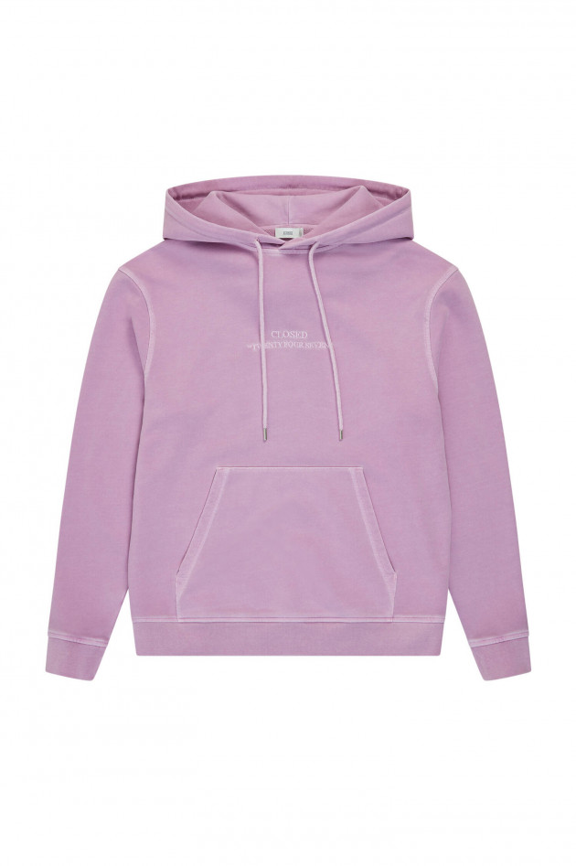 Closed Hoodie mit Schriftzug in Flieder